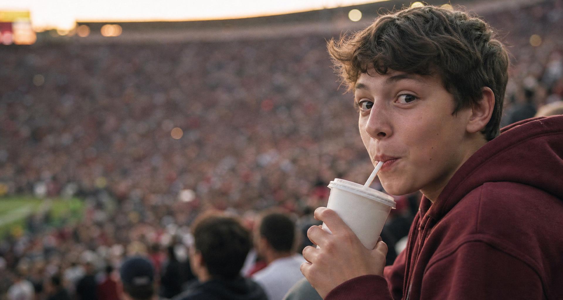 Ein Teenager im vollen Stadion, scharfgestellt inmitten tausender Fans — Sinnbild dafür, aus tausenden genau Ihre Kunden zu erreichen.